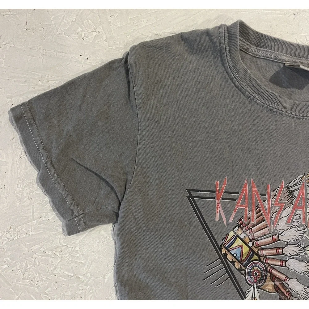 Kansas‎ City Chiefs Native American Shirt Youth Boys Medium Gray Football NFL